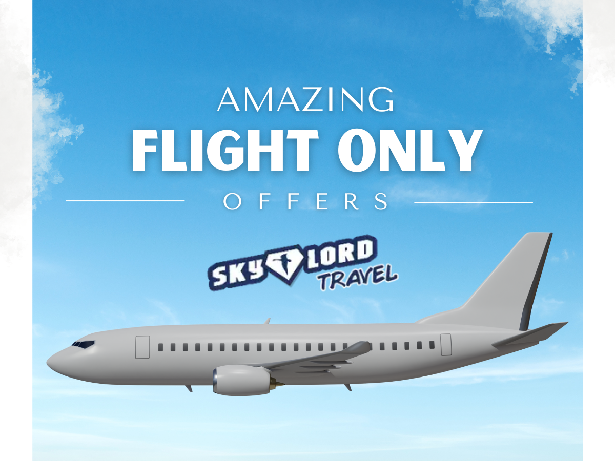 Skylord Travel Advert with a Plane and Blue Sky
