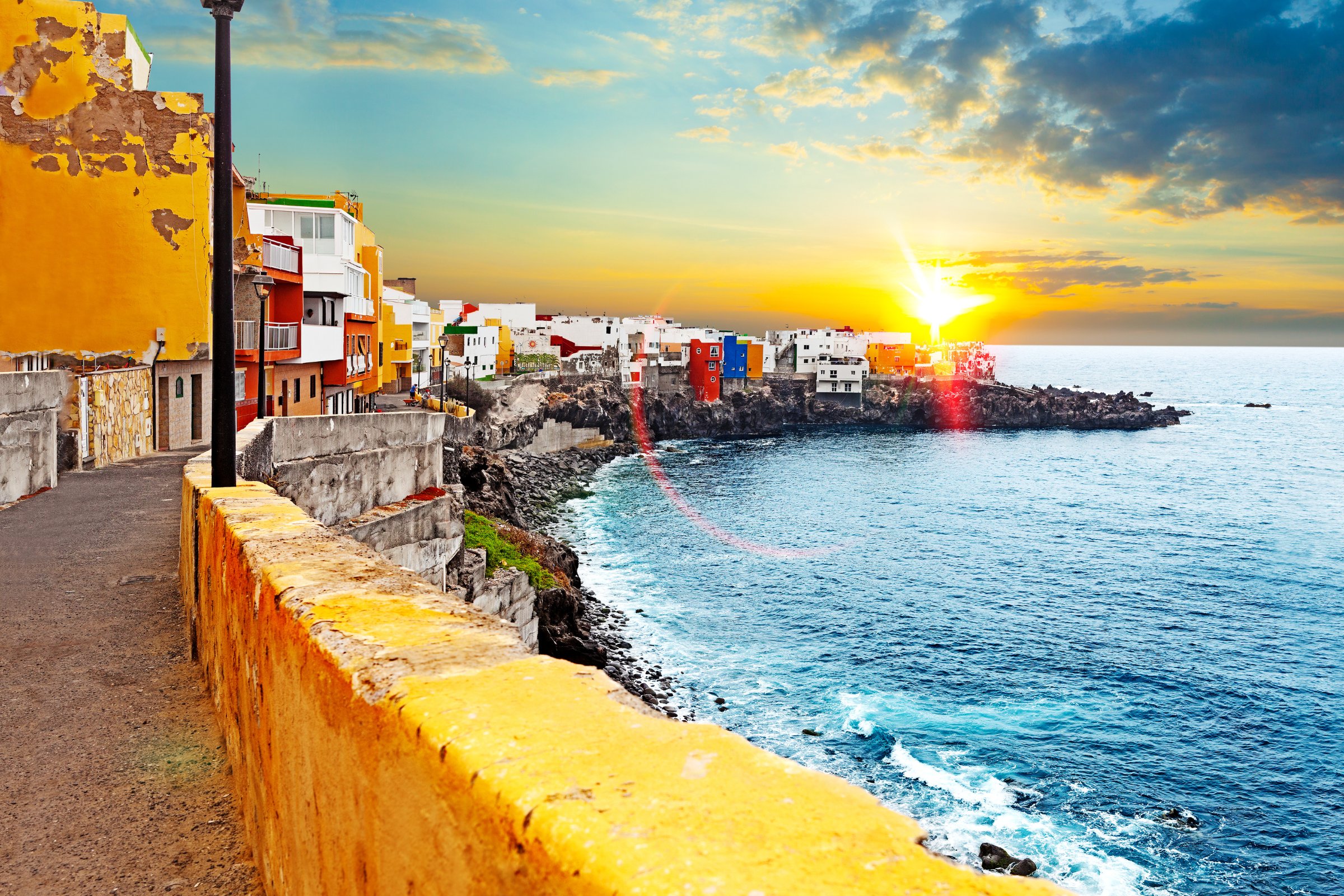 A view of Tenerife Beach and sea