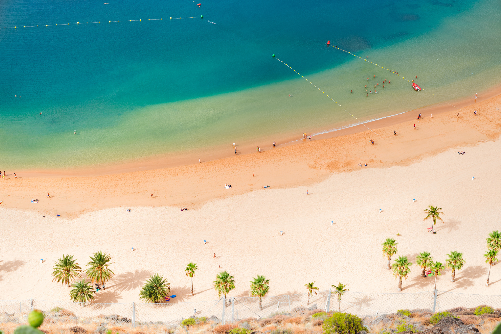 A view of a beach and sea in The Canary Islands