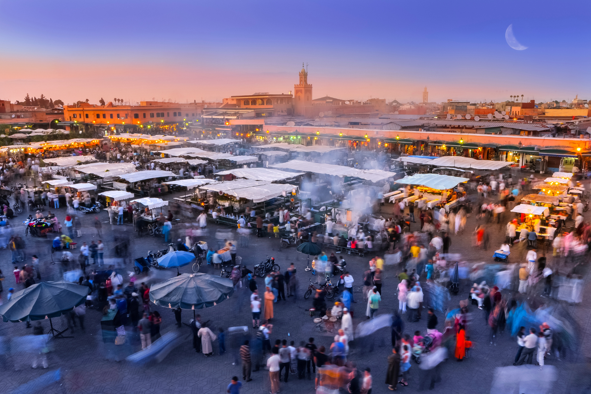 The main market courtyard in central Marrakech