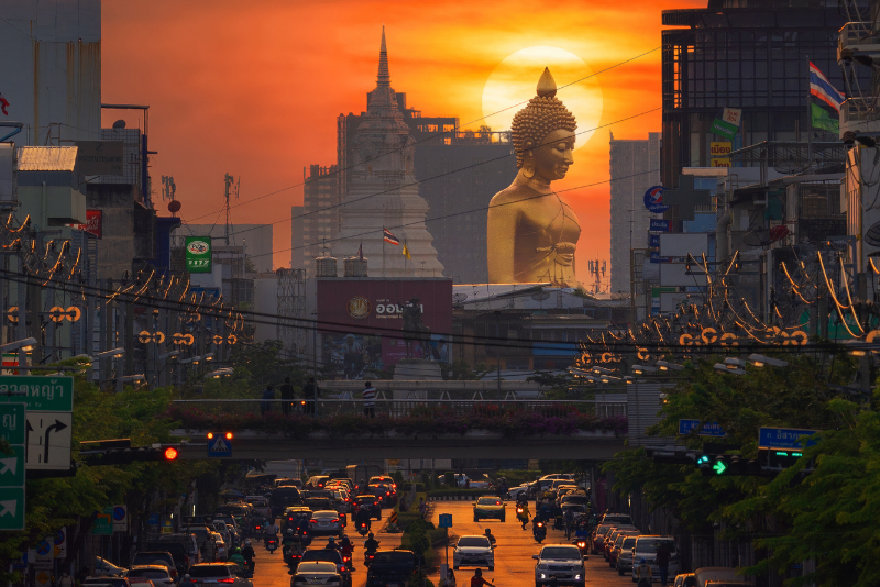 bangkok downtown thailand in urban city in asia